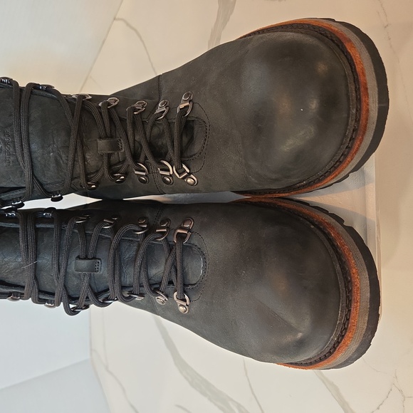 UGG Mens Rohnan Black Leather Waterproof Outdoor Lace Up Boots Size 13 - Picture 5 of 9